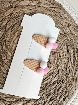 Antislip haarknipjes Icecream Roze