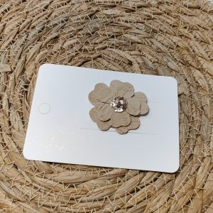Antislip haarknipje Flower Lichtbruin