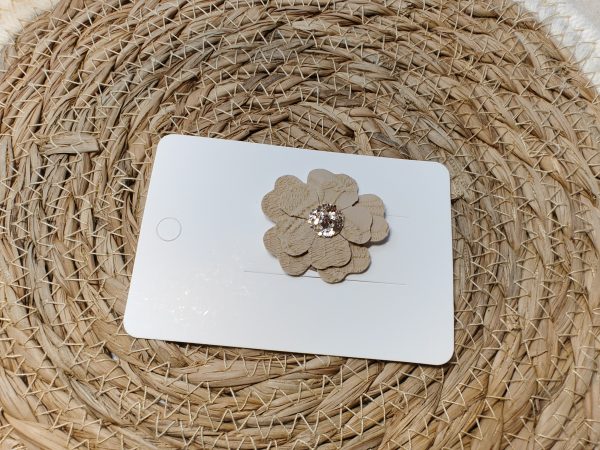 Antislip haarknipje Flower Lichtbruin