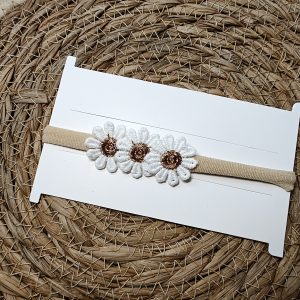 Haarbandje - Flowers wit