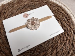 Haarband Bloem Beige