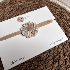 Haarband Bloem Beige