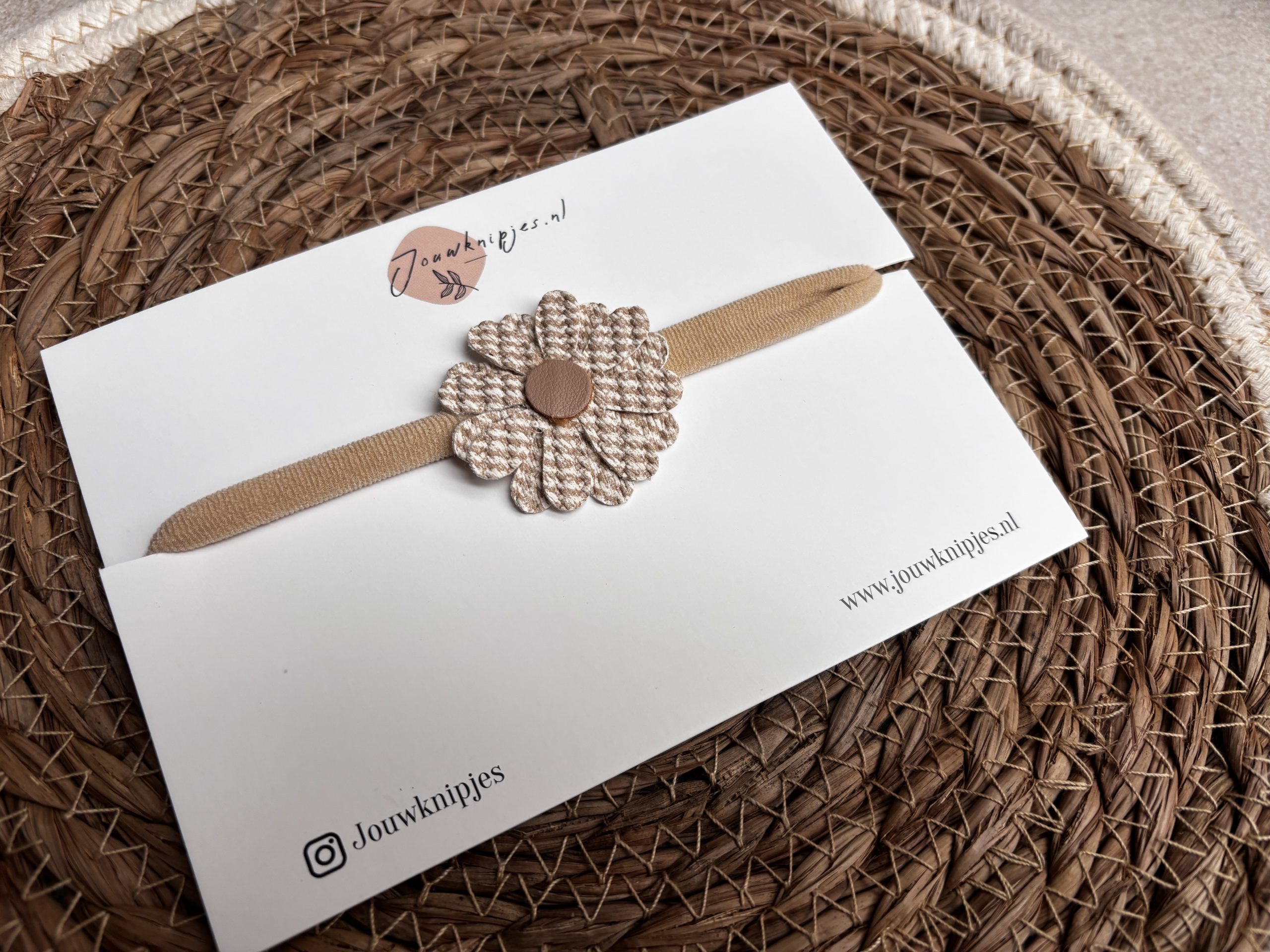 Haarband Bloem Beige