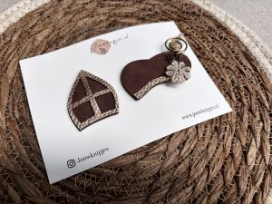 Haarspeldjes Mijter en Pietenmuts bruin goud