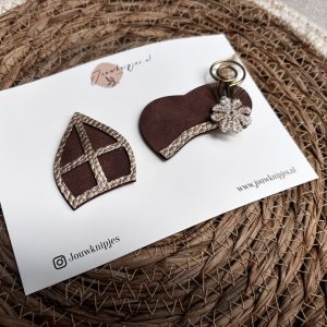 Mijter en Pietenmuts bruin goud